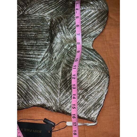 NWT John Paul Ataker Metallic Strapless Cocktail Dress Gold Size 44/10 - Picture 6 of 8